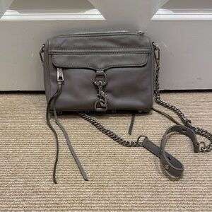 Rebecca Minkoff Mini Mac Grey Leather Crossbody Bag